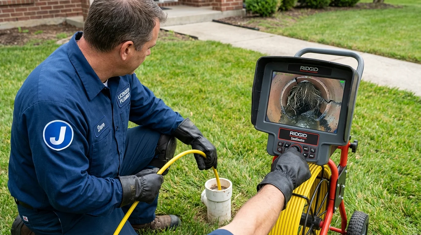 Sewer camera inspection being performed by Johns Plumbing LLC in Evergreen